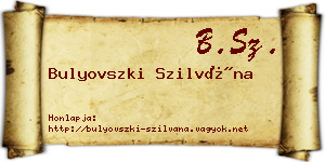 Bulyovszki Szilvána névjegykártya